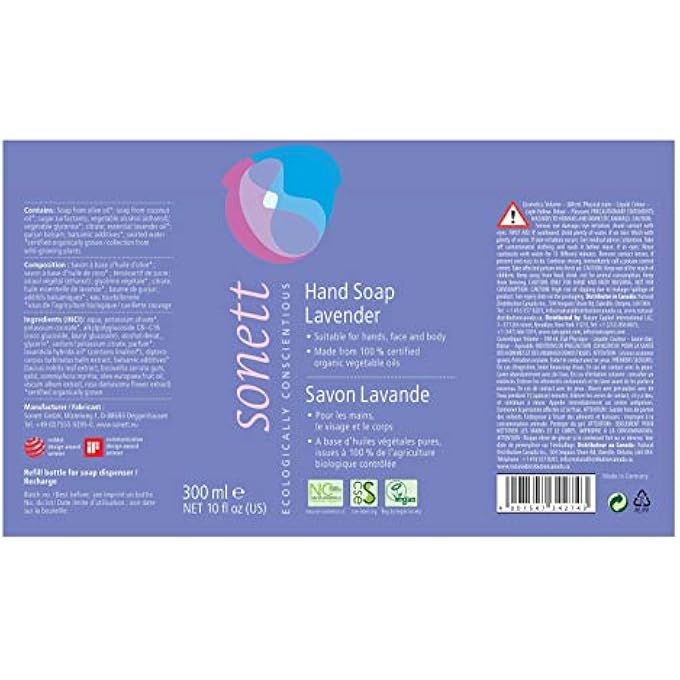 sonett ECOLOGICALLY CONSCIENTIOUS ORGANIC CITRUS, LAVENDER, SENSITIVE, CALENDULA, ROSE AND FOAM HAND SOAP, 6 COUNT - Image 3